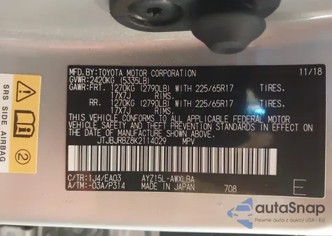 2019 Lexus Nx 300H from USA, damaged, VIN JTJBJRBZ8K2114029